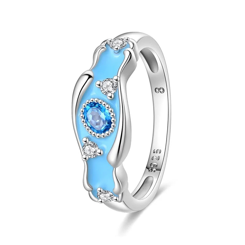 925 Silver Star Moon Colorful Zircon Ring

Product Description: