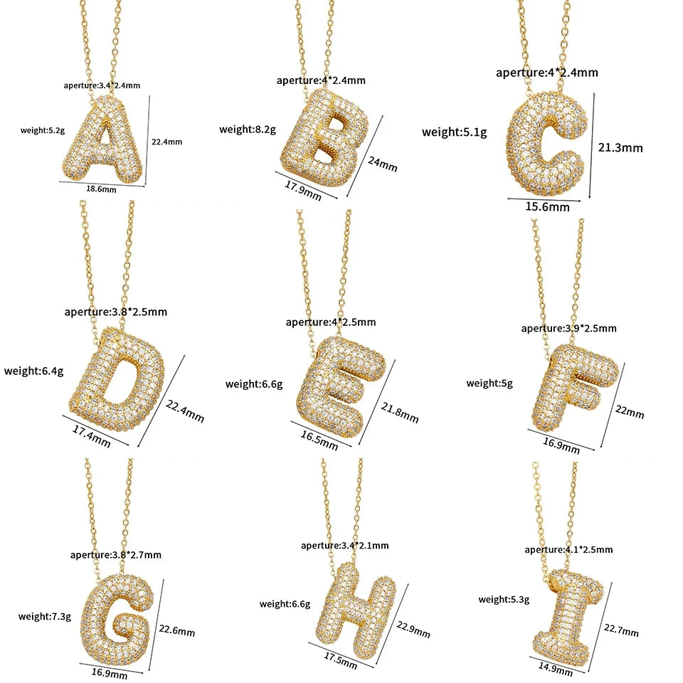 ZAKOL Gold Plated Cubic Zirconia Alphabet Necklace – Monogram Initial Jewelry for Women & Girls