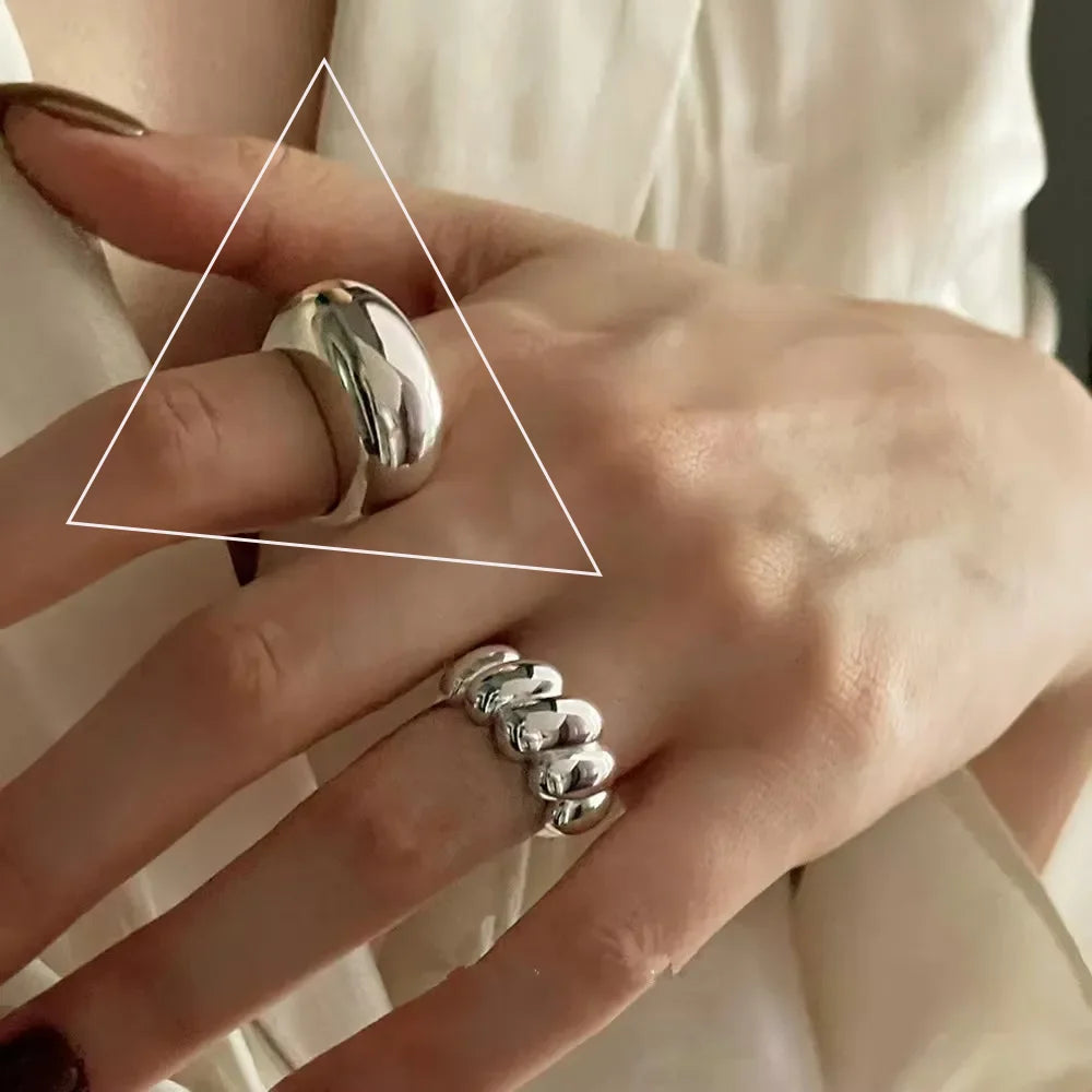 VENTFILLE 925 Silver Geometric Ring for Women