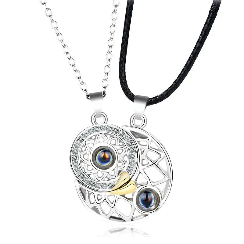 Couple Heartbeat Pendant Necklace for Couples