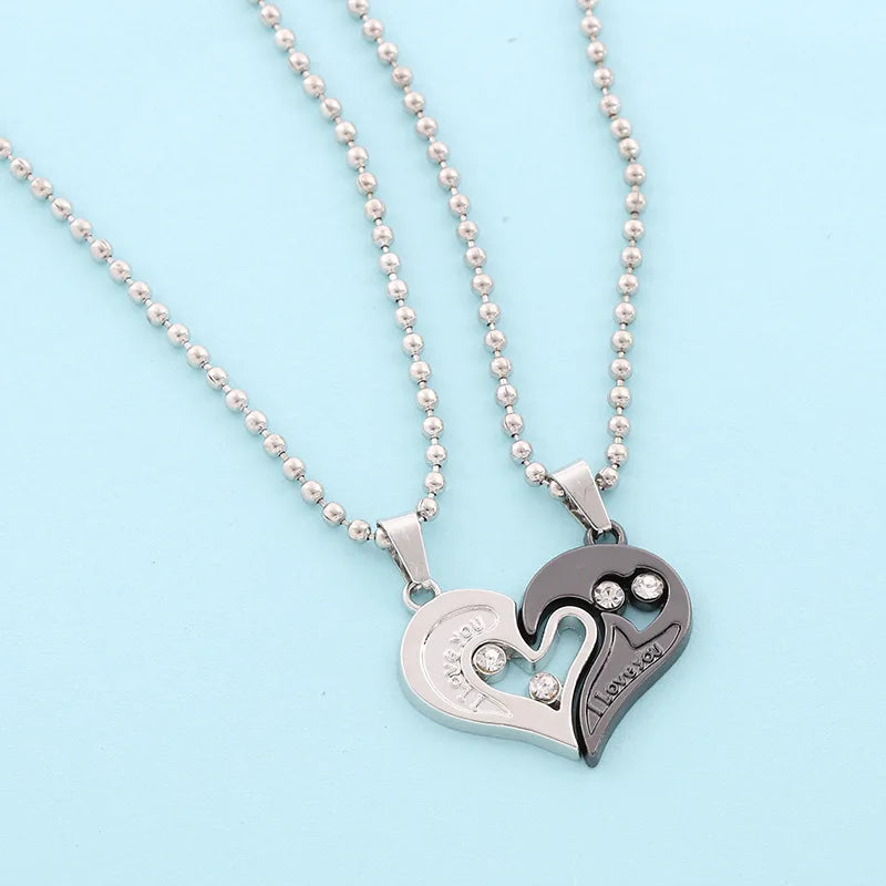 Couple Heartbeat Pendant Necklace for Couples