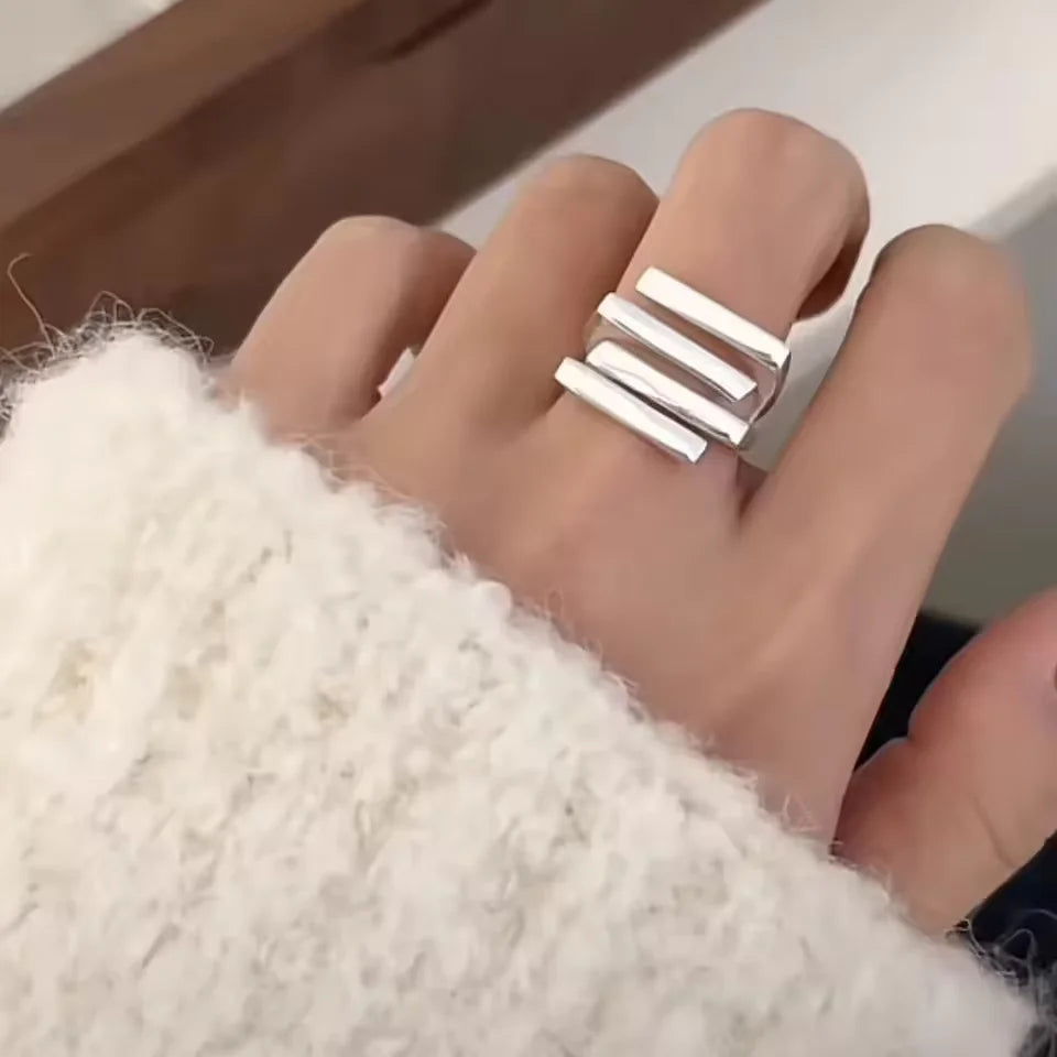 Sam Panda 925 Silver Adjustable Chain Ring