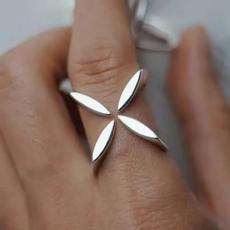 VENTFILLE 925 Silver Geometric Ring for Women