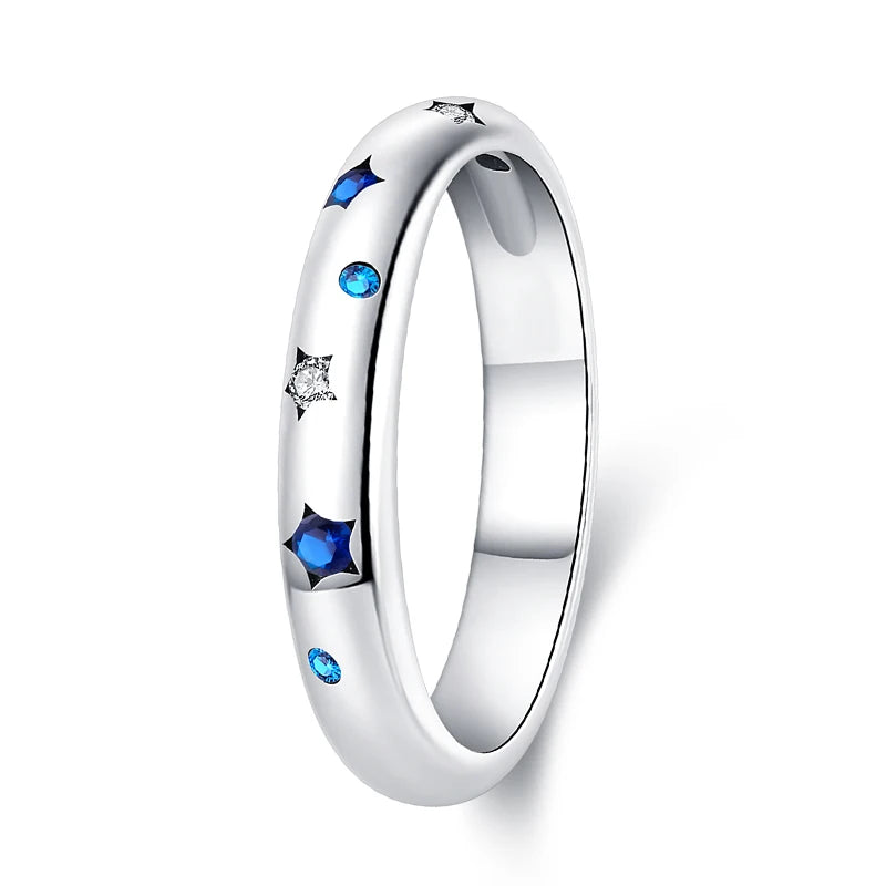 925 Silver Star Moon Colorful Zircon Ring

Product Description:
