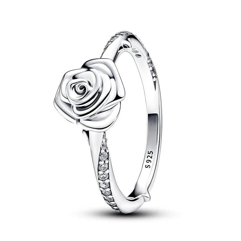 Silver Rose Bloom Ring – Elegant Women’s Jewelry