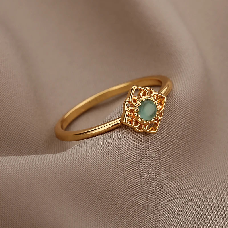 Golden Sun Opal Ring