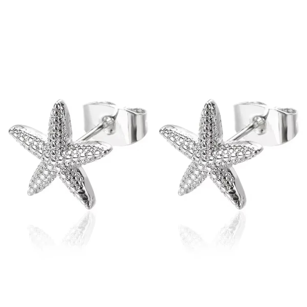 Starfish Stainless Steel Stud Earrings – Summer Ocean Jewelry for Women