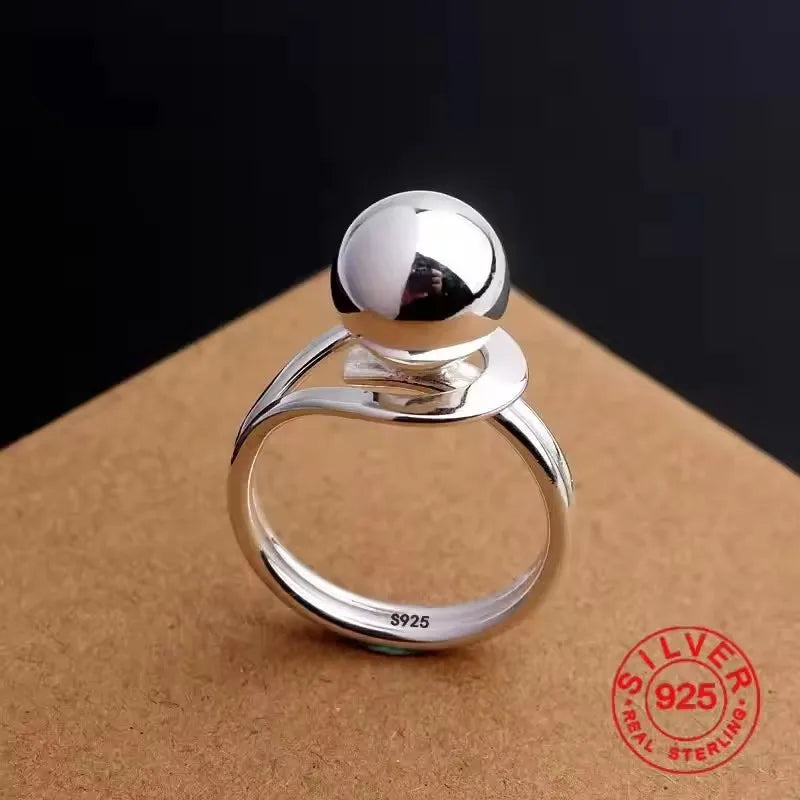 VENTFILLE 925 Silver Geometric Ring for Women