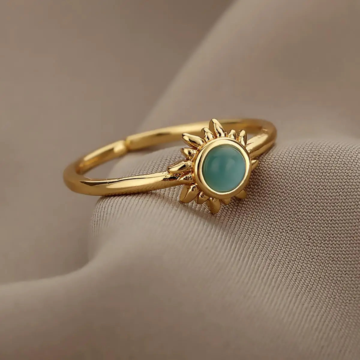 Golden Sun Opal Ring