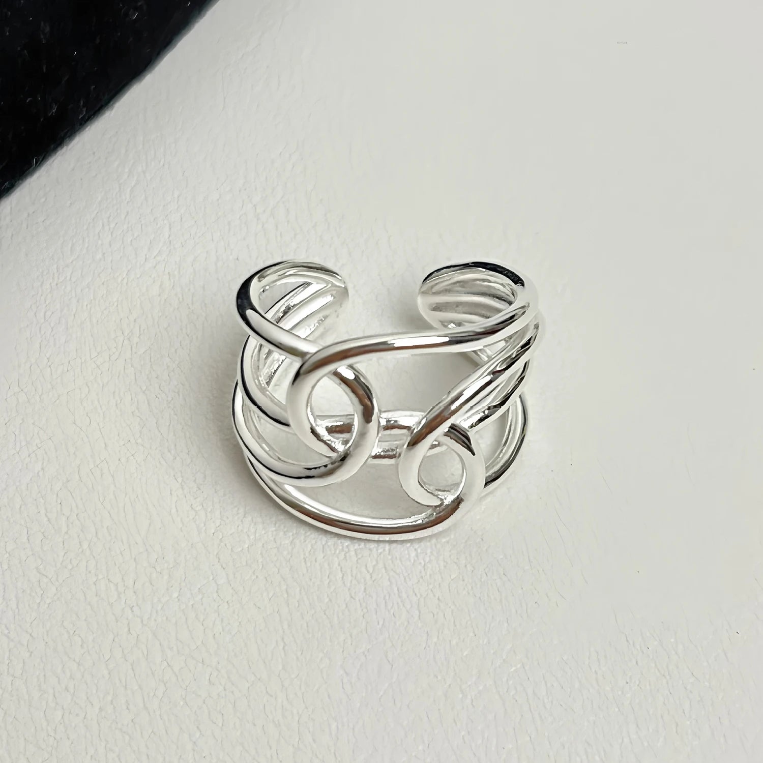 Sam Panda 925 Silver Adjustable Chain Ring