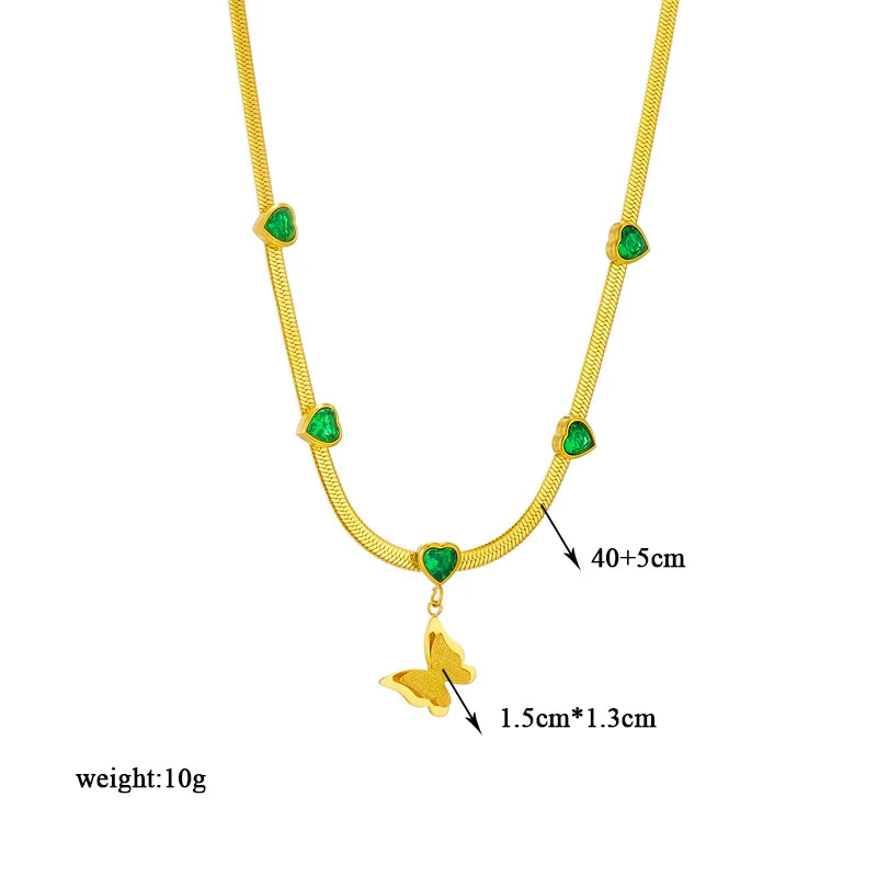 Butterfly Moon Pendant Necklace for Women