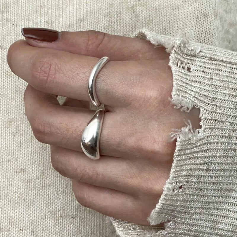 VENTFILLE 925 Silver Geometric Ring for Women