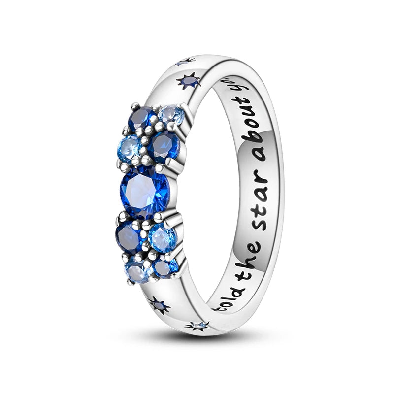 925 Silver Star Moon Colorful Zircon Ring

Product Description: