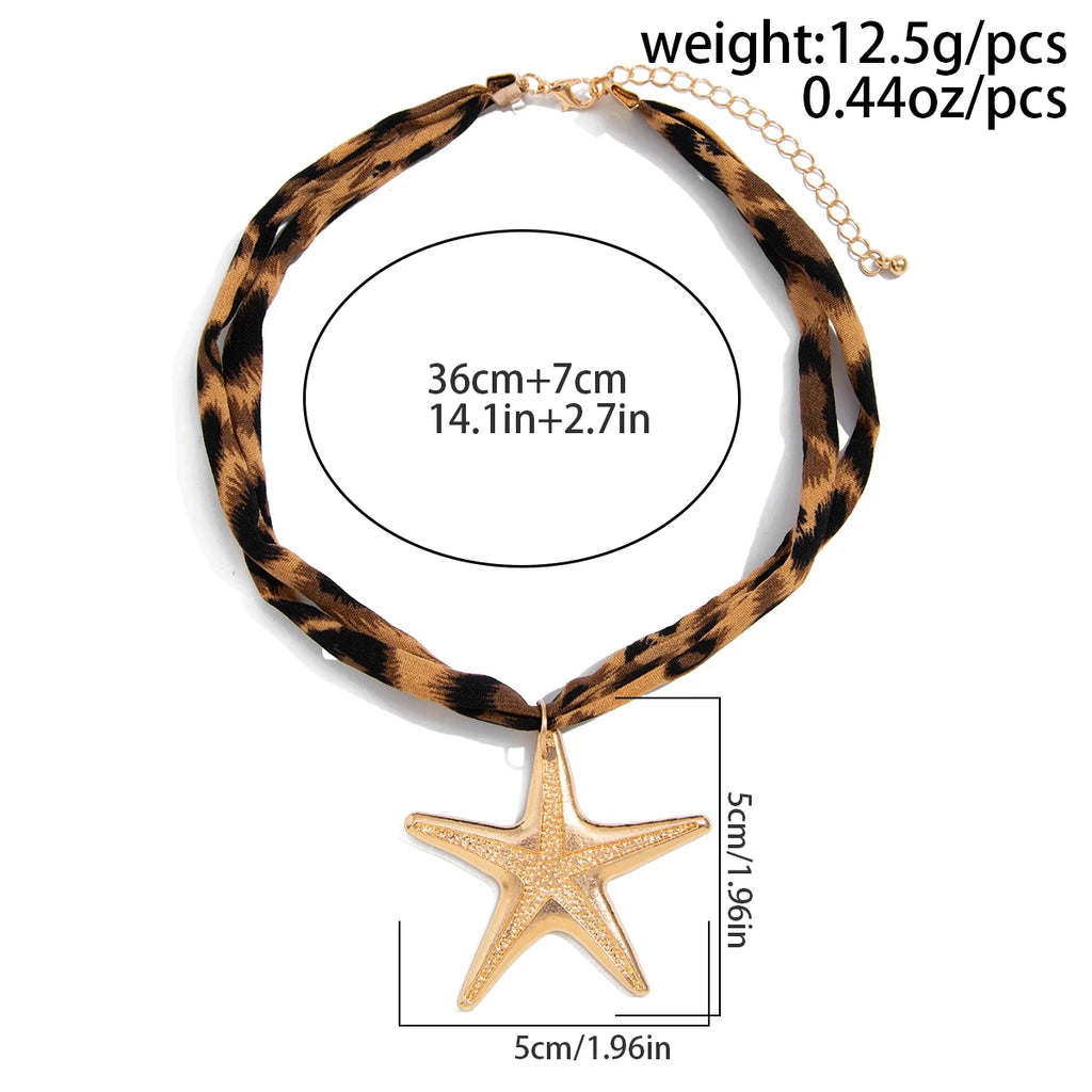 Ingemark 7-Style Ethnic Multilayer Velvet Necklace – Starfish, Heart & Conch Pendant Jewelry for Women