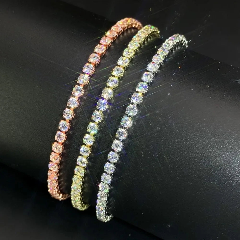 Zirconia Tennis Bracelet – Crystal Thin Chain Jewelry for Women