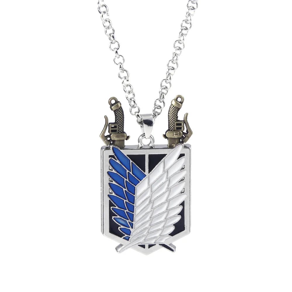 Attack on Titan Wings of Freedom Necklace – Punk Survey Corps Pendant Jewelry for Fans