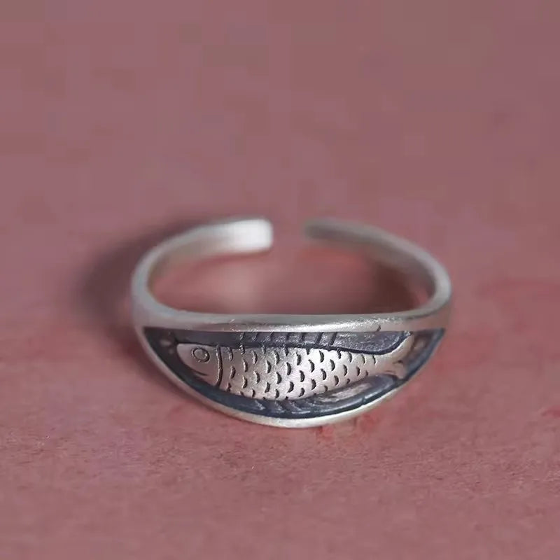 Sam Panda 925 Silver Adjustable Chain Ring