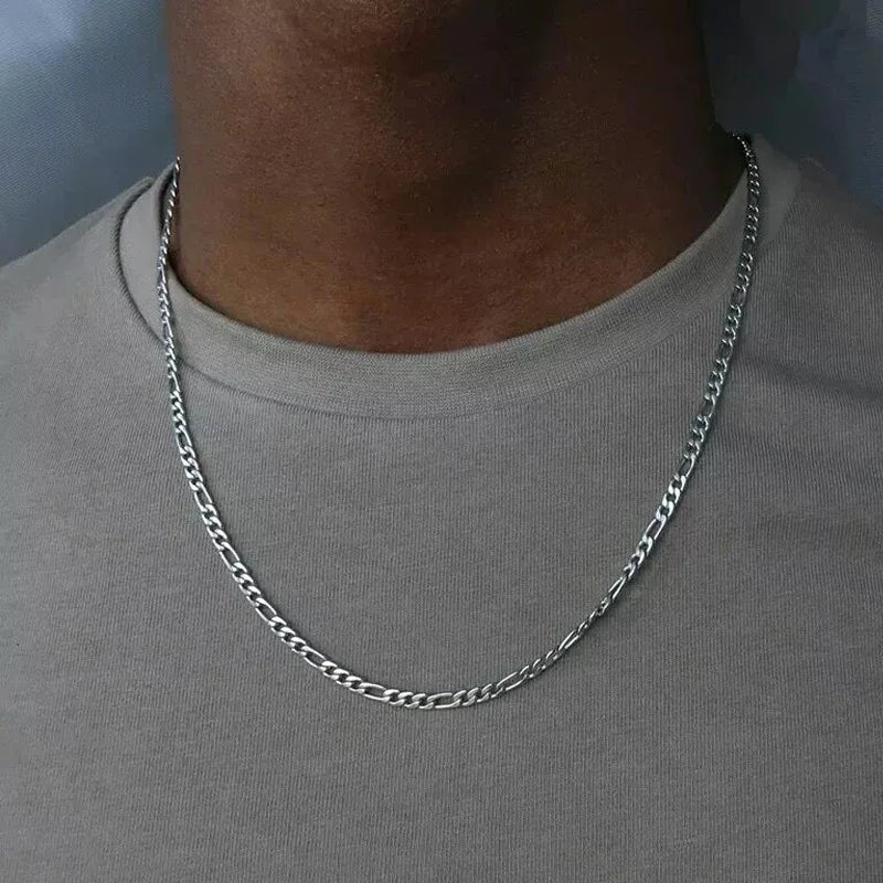 925 Silver Figaro Chain Necklace Unisex 4mm