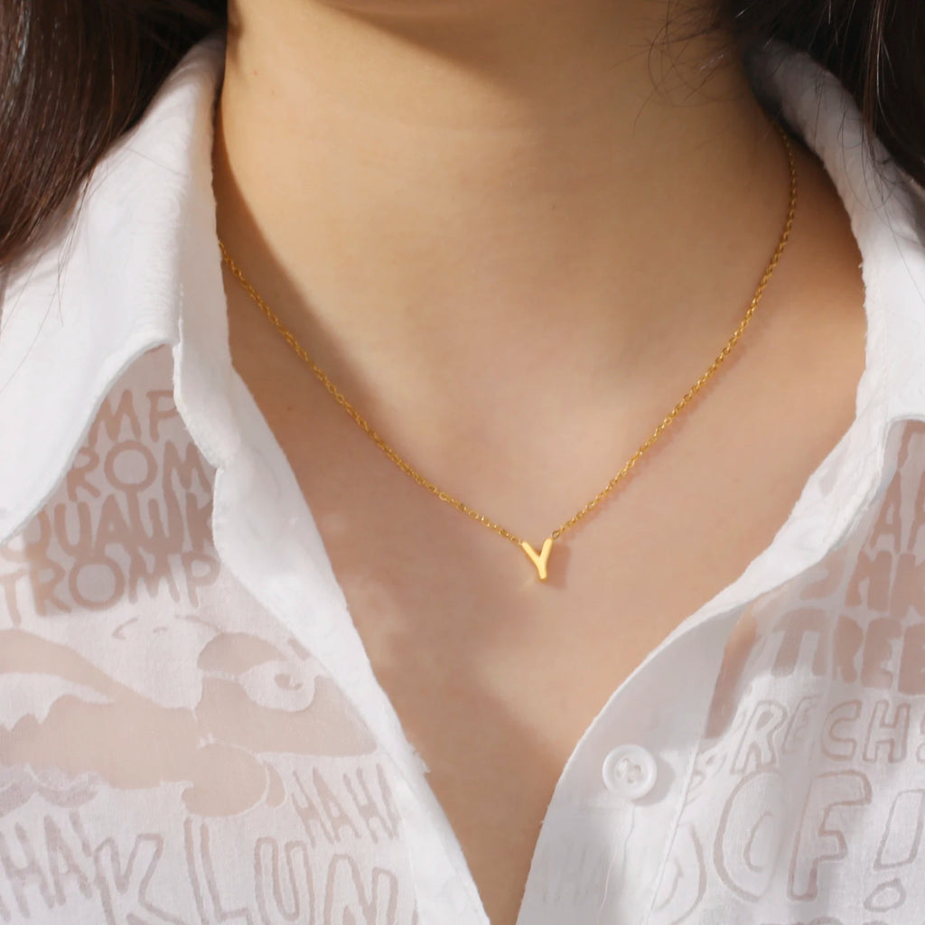 Minimalist A-Z Letter Necklace for Women