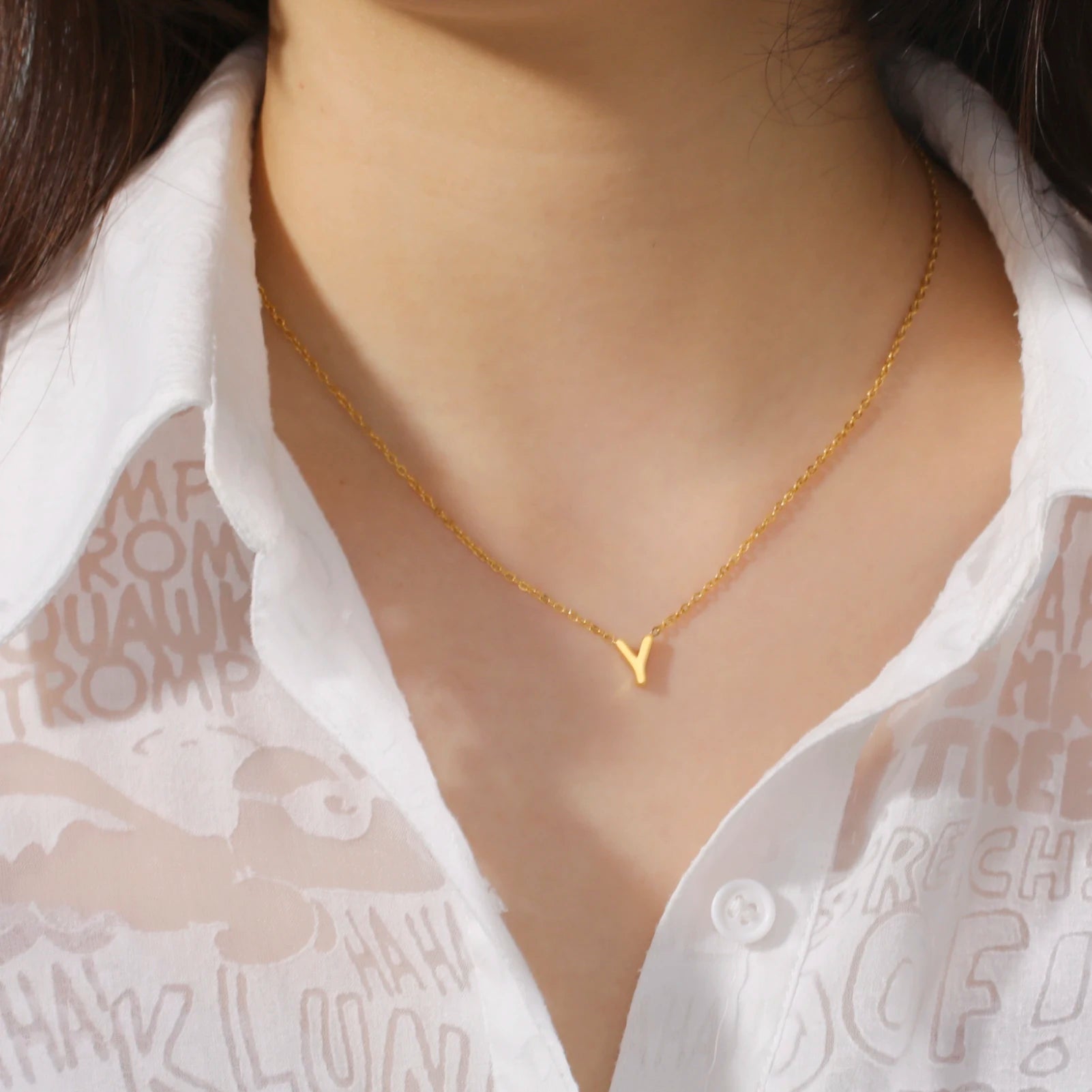 Minimalist A-Z Letter Necklace for Women