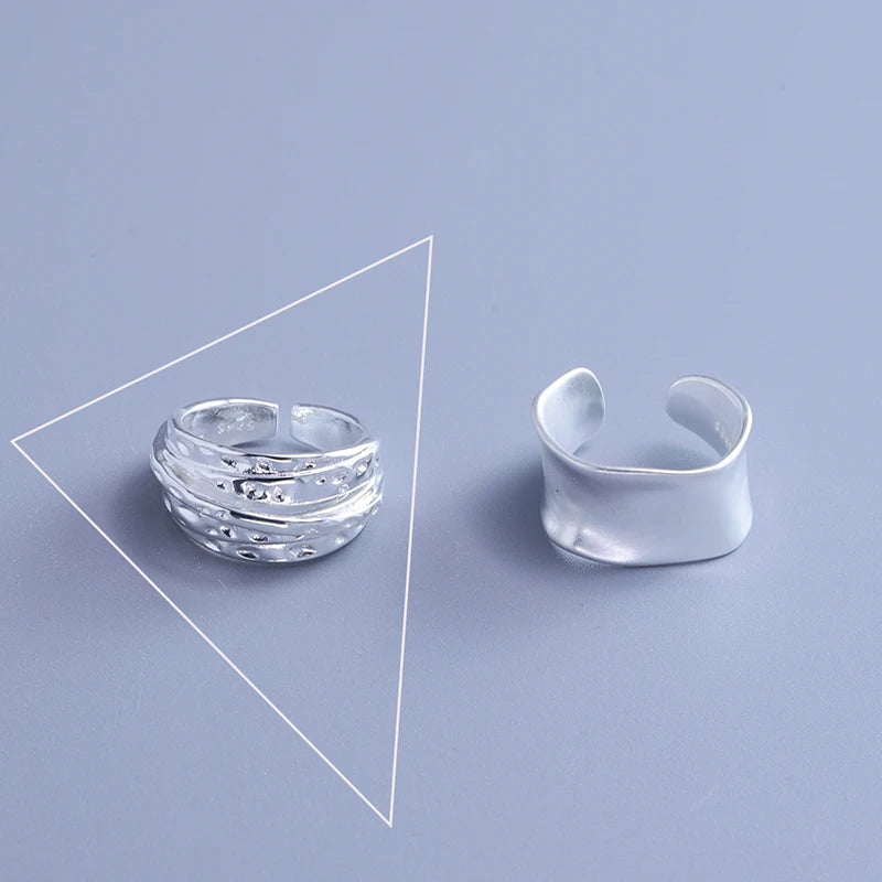 VENTFILLE 925 Silver Geometric Ring for Women