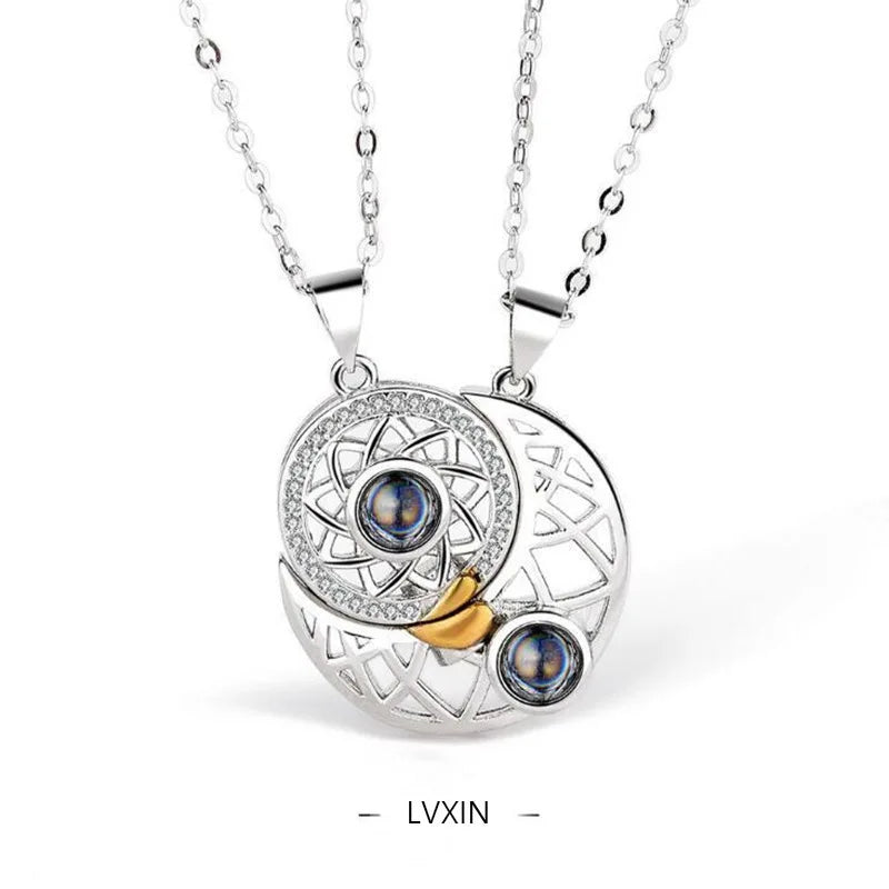 Couple Heartbeat Pendant Necklace for Couples