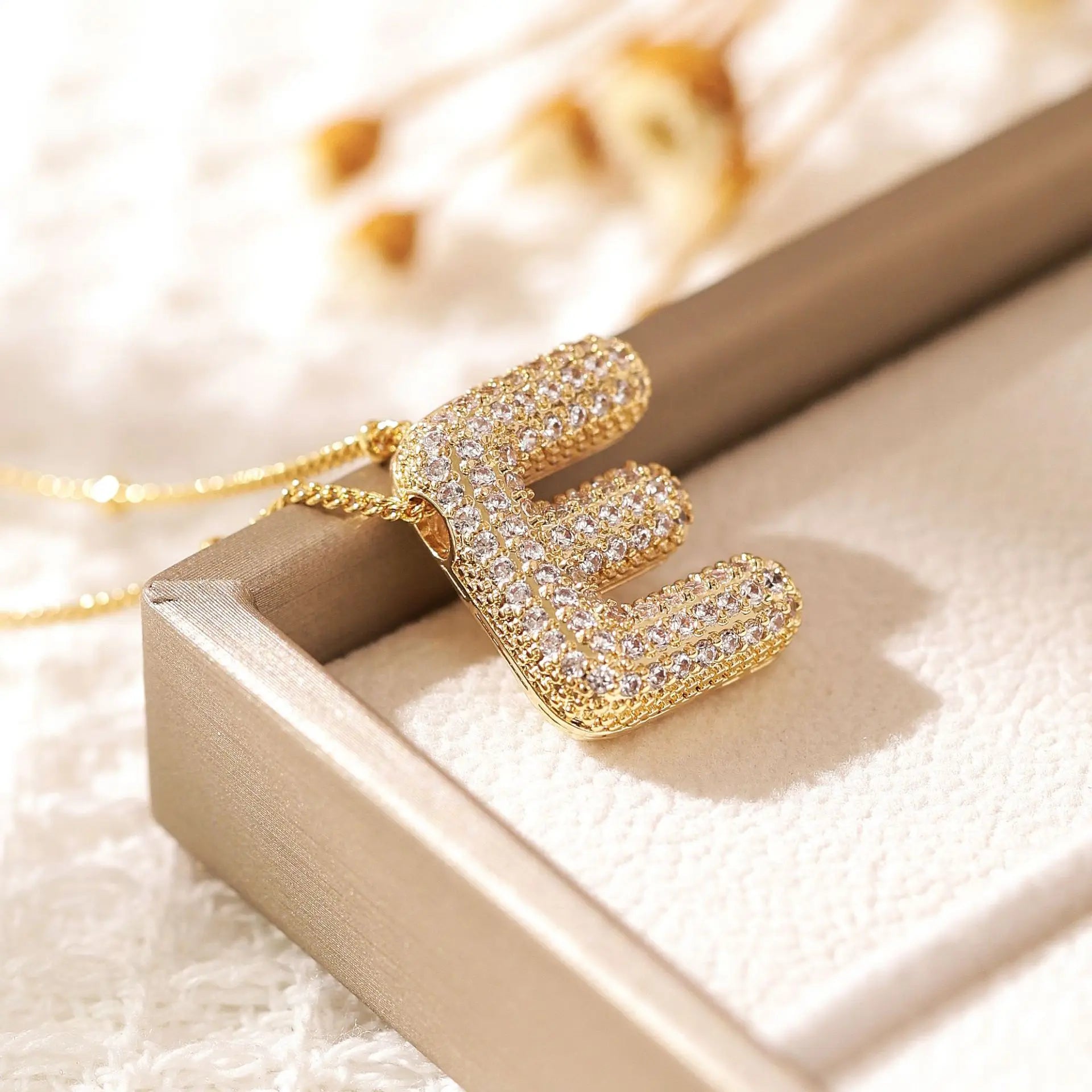 ZAKOL Gold Plated Cubic Zirconia Alphabet Necklace – Monogram Initial Jewelry for Women & Girls