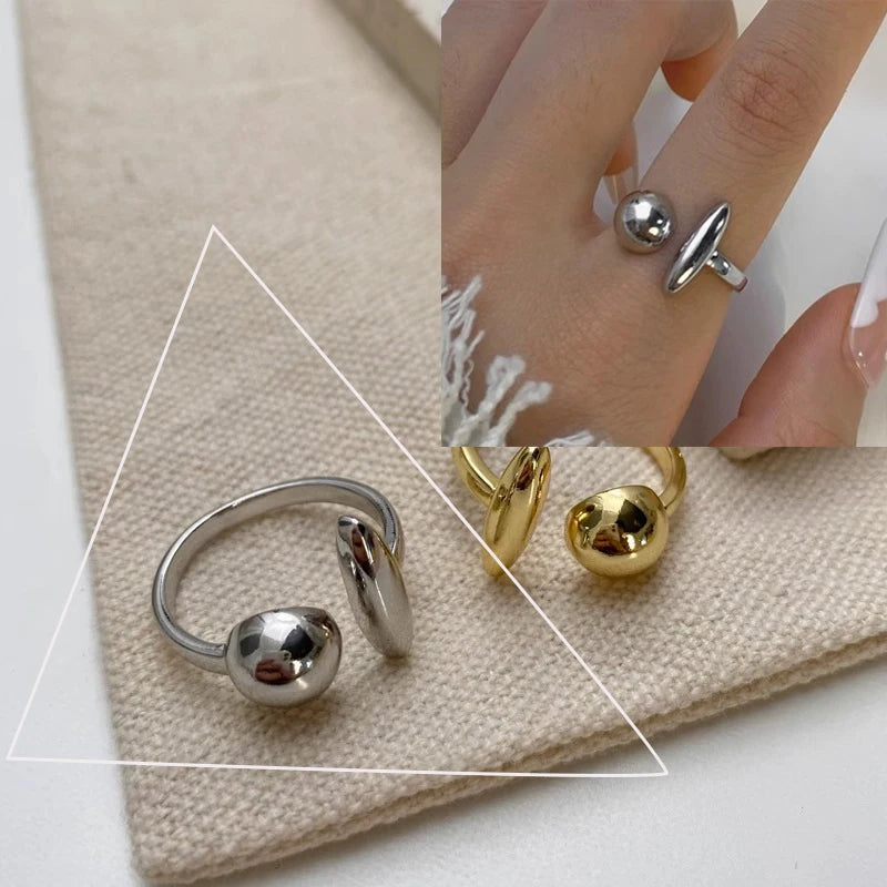 VENTFILLE 925 Silver Geometric Ring for Women