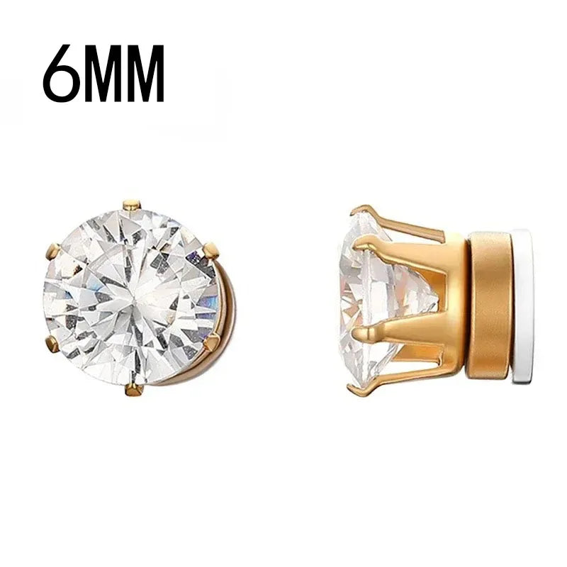 Magnetic Crystal Ear Studs – Non-Piercing Punk Earrings for Men & Women