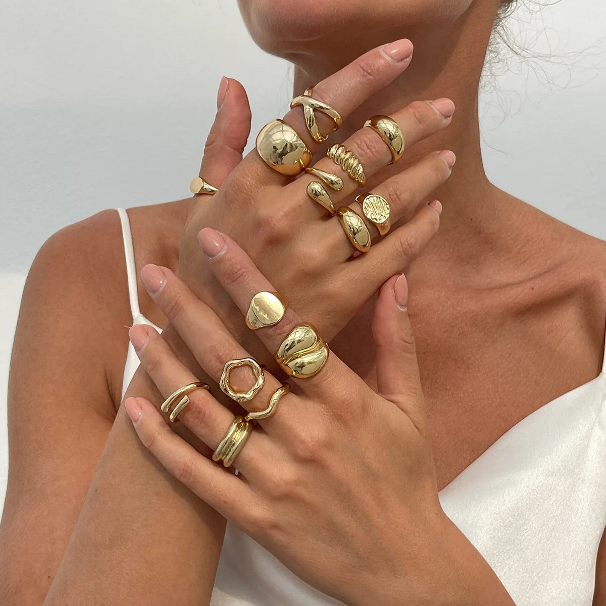 DIEZI 14pcs Vintage Punk Knuckle Ring Set