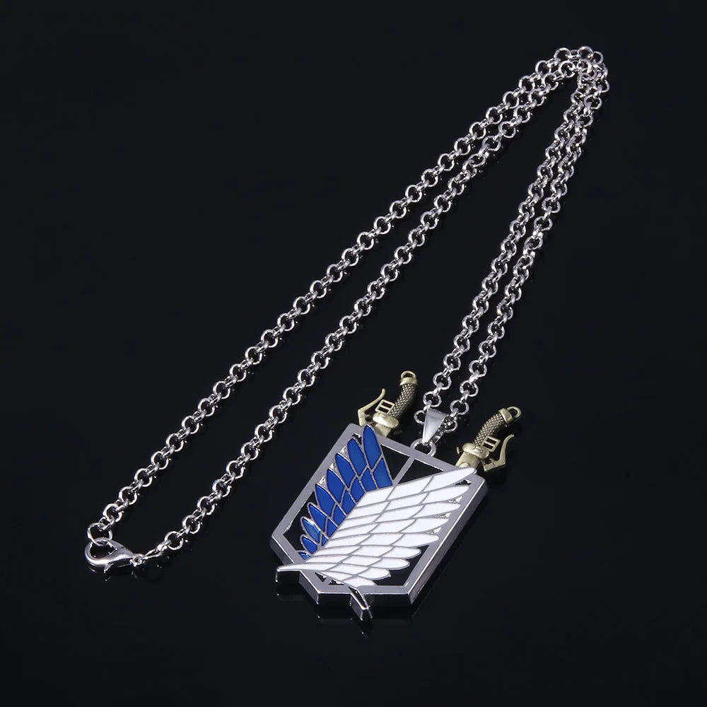 Attack on Titan Wings of Freedom Necklace – Punk Survey Corps Pendant Jewelry for Fans
