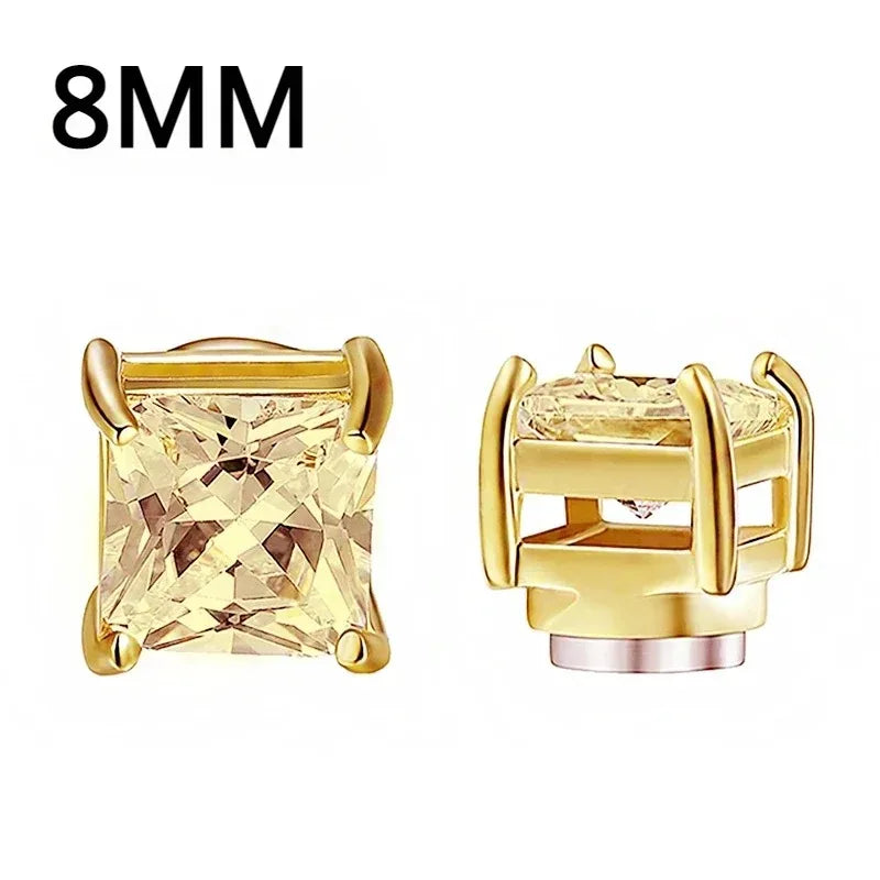 Magnetic Crystal Ear Studs – Non-Piercing Punk Earrings for Men & Women