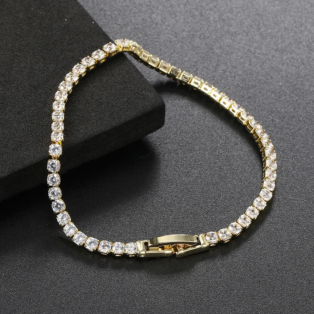 Zirconia Tennis Bracelet – Crystal Thin Chain Jewelry for Women