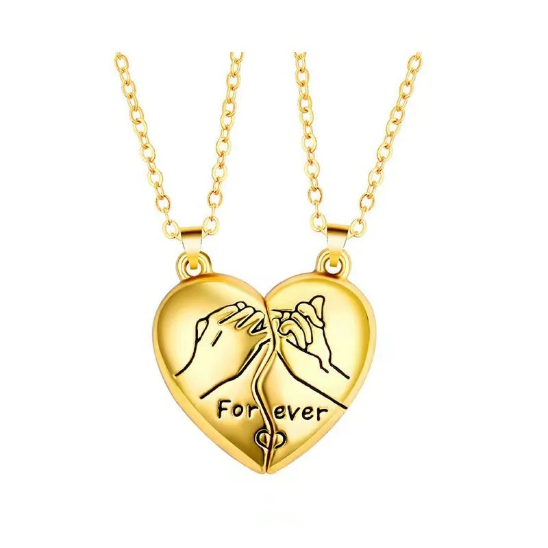 Couple Heartbeat Pendant Necklace for Couples