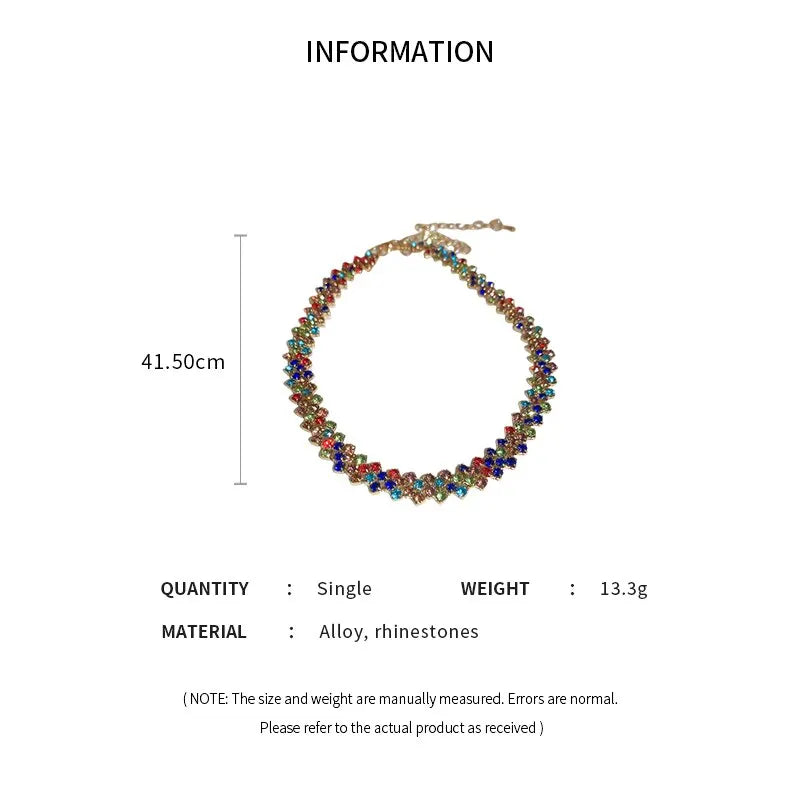 Shiny Rhinestone Choker Necklace for Women