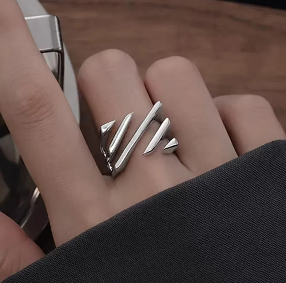 Sam Panda 925 Silver Adjustable Chain Ring