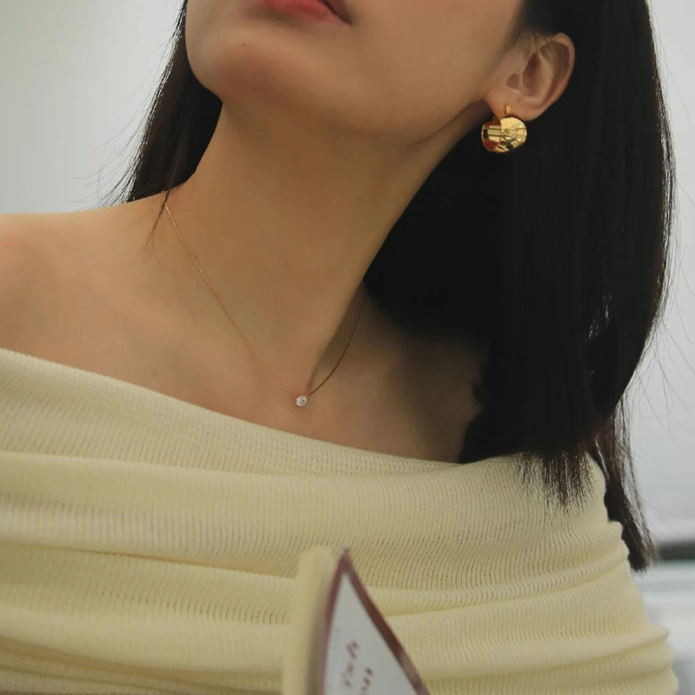 Gold Plated Zircon Minimalist Necklace for Women