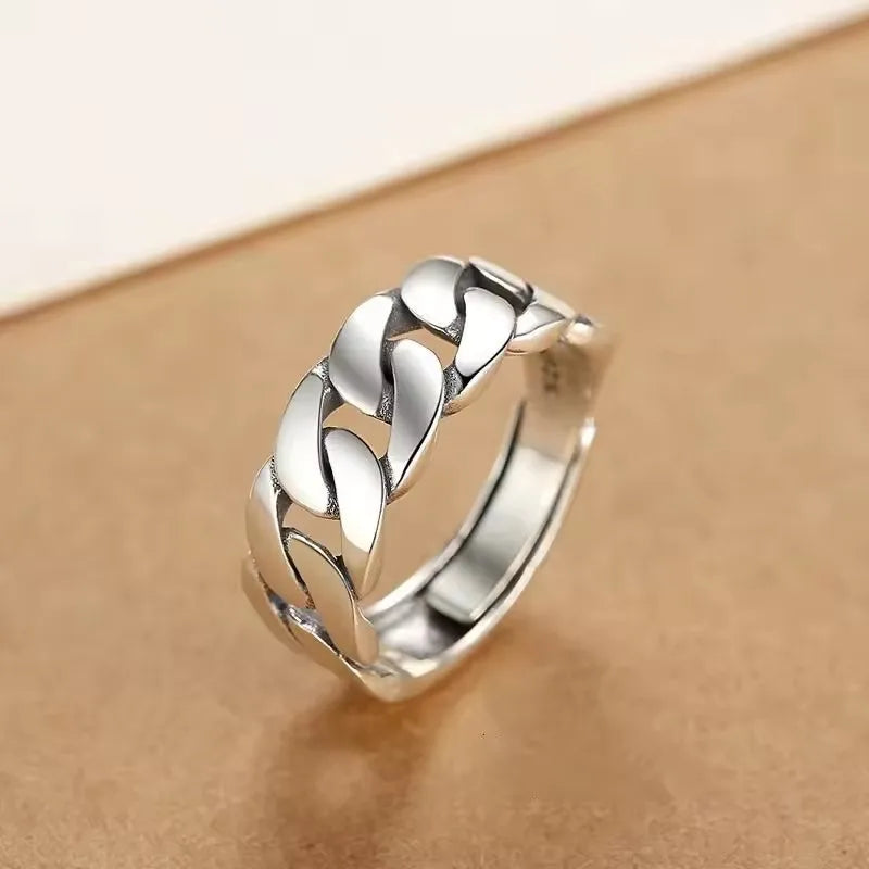 Sam Panda 925 Silver Adjustable Chain Ring