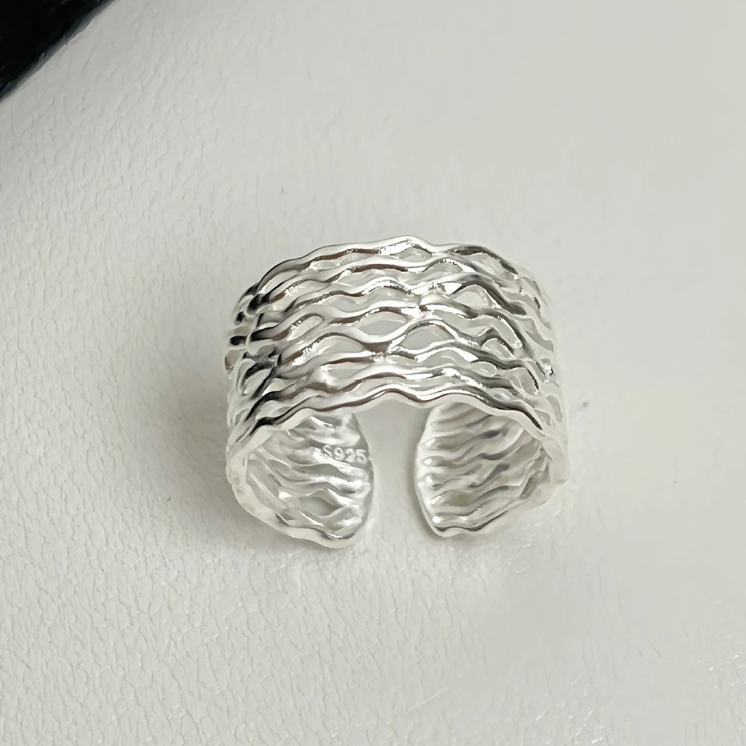 Sam Panda 925 Silver Adjustable Chain Ring