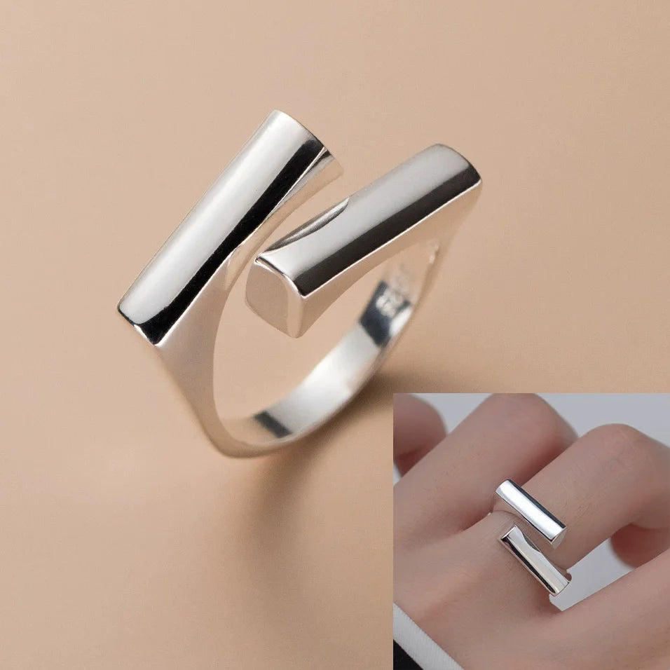 VENTFILLE 925 Silver Geometric Ring for Women