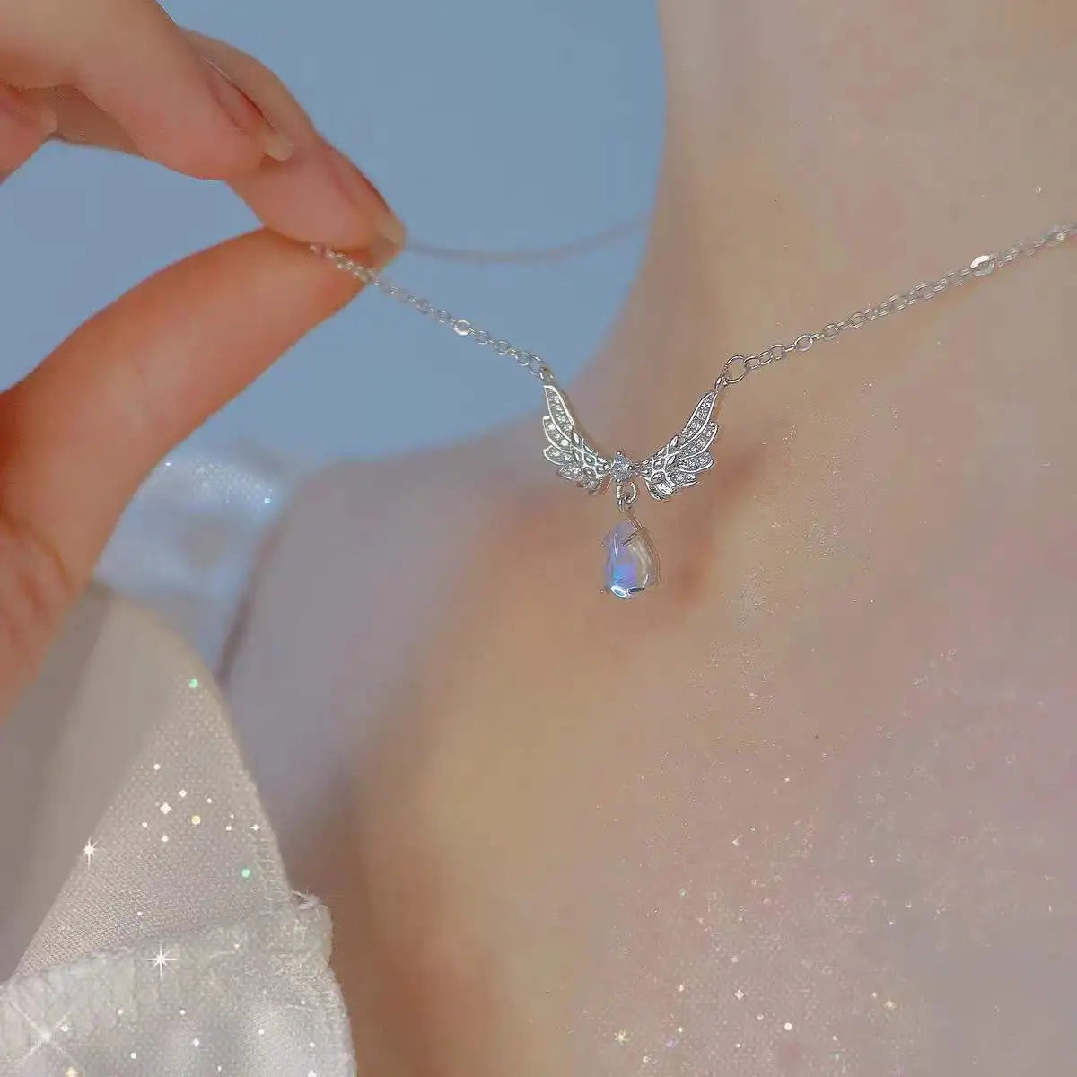 Y2K Crystal Butterfly Pendant Necklace for Women