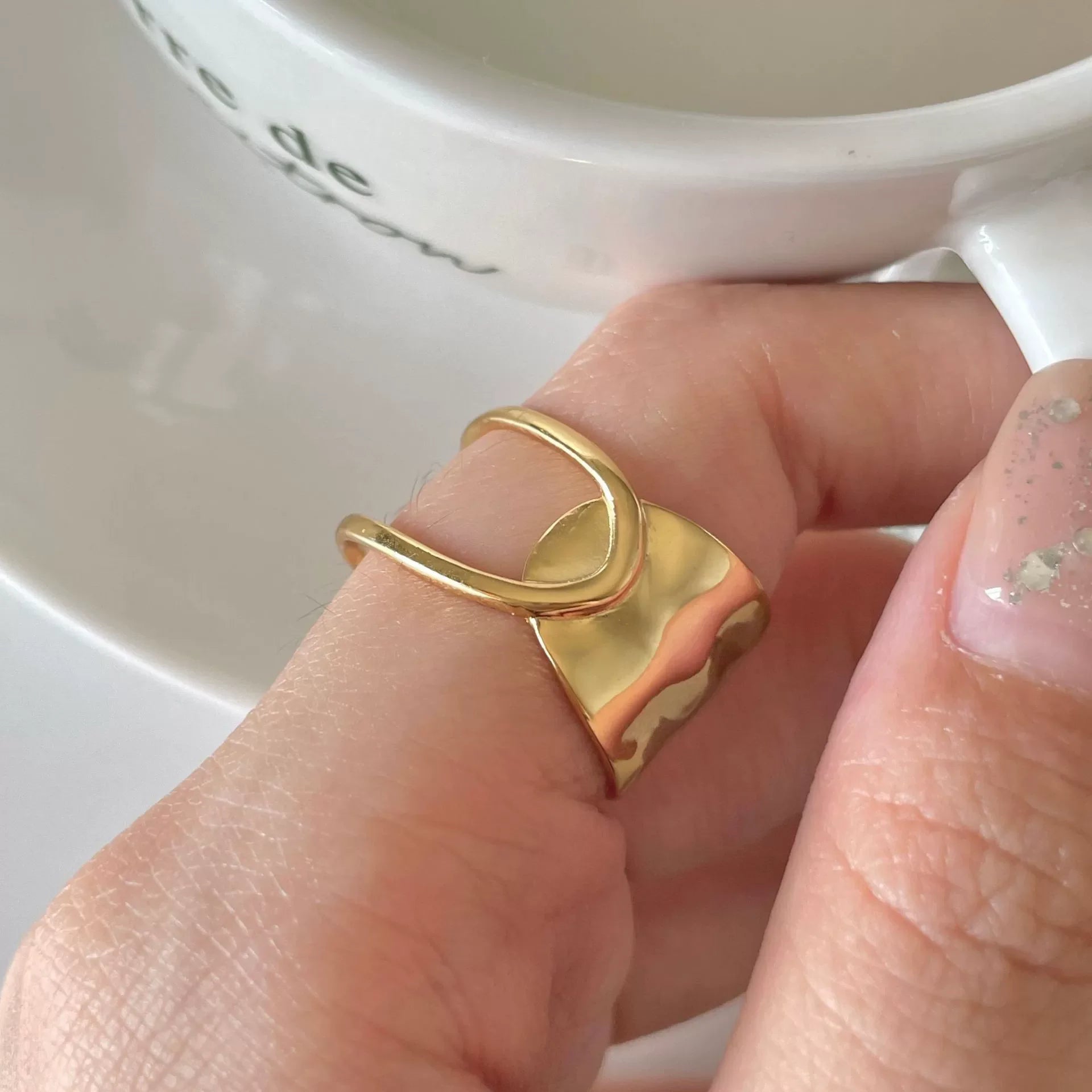VENTFILLE 925 Silver Geometric Ring for Women
