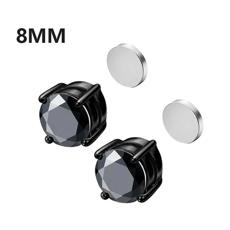 Magnetic Crystal Ear Studs – Non-Piercing Punk Earrings for Men & Women