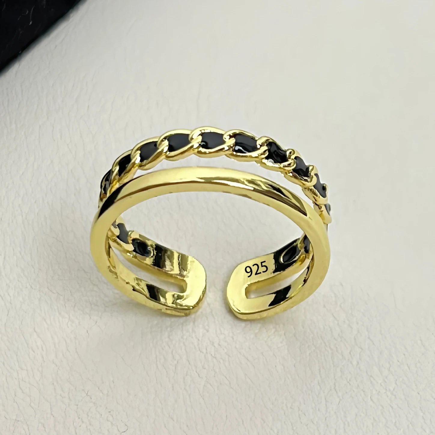 Sam Panda 925 Silver Adjustable Chain Ring