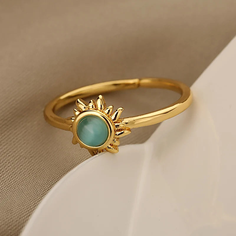 Golden Sun Opal Ring