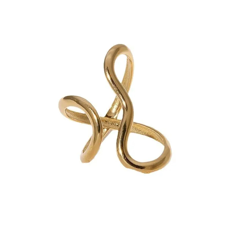 18K Gold Plated Stainless Steel Open Ring – Trendy Women’s Jewelry