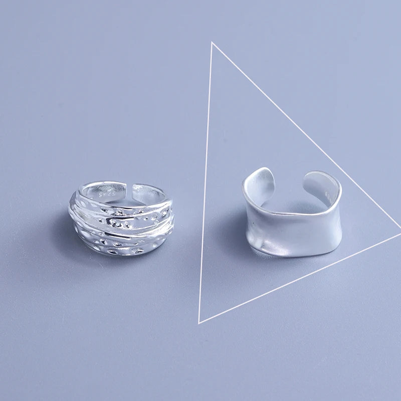 VENTFILLE 925 Silver Geometric Ring for Women
