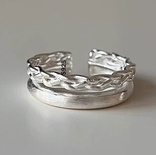 Sam Panda 925 Silver Adjustable Chain Ring