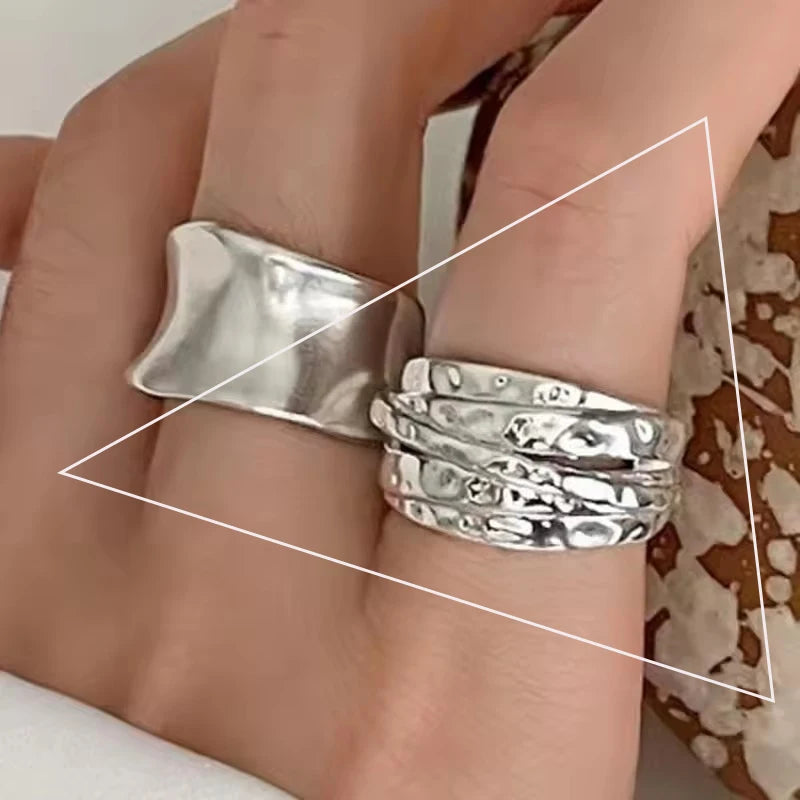 VENTFILLE 925 Silver Geometric Ring for Women