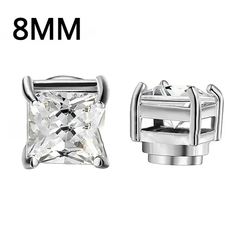 Magnetic Crystal Ear Studs – Non-Piercing Punk Earrings for Men & Women